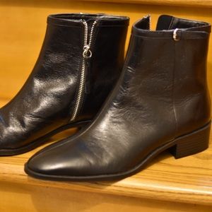Zara black leather boots